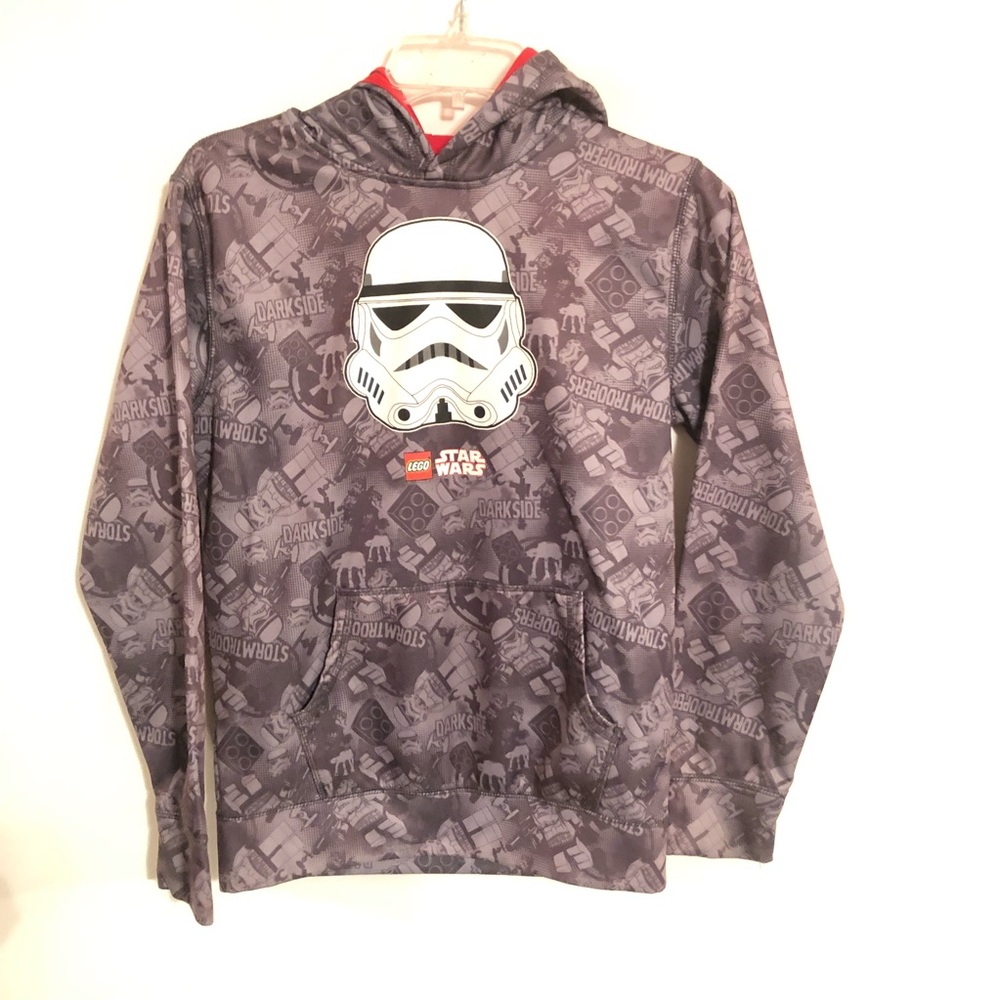 Lego Star Wars Boy’s Storm Troopers Gray Red Hoodie Size 10/12